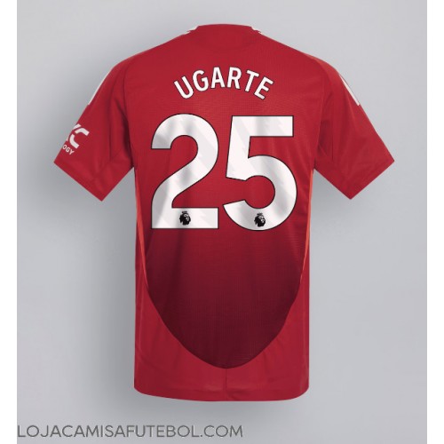 Camisa de Futebol Manchester United Manuel Ugarte #25 Equipamento Principal 2024-25 Manga Curta